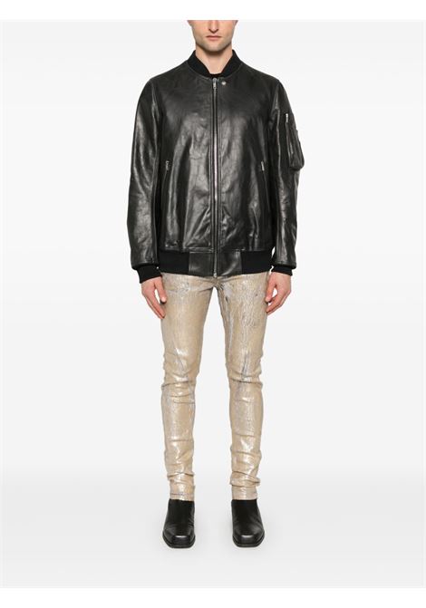 Black leather jacket Rick owens - men RICK OWENS | RU01E5778LTP09